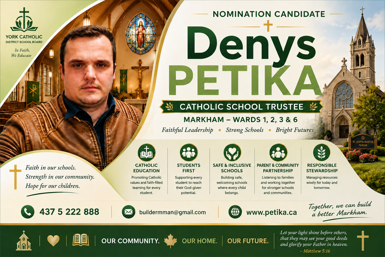 Denys Petika campaign brochure